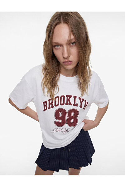 Koton Comfortable Fit Short Sleeve Crew Neck Cotton Printed T-Shirt