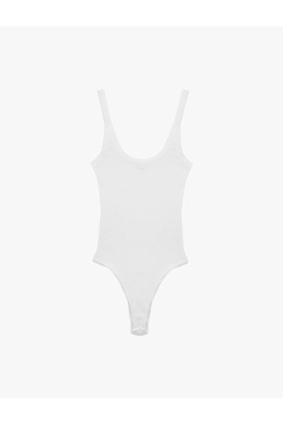 Koton Slim Fit Kolsuz U Yaka Çıt Çıt Detaylı Body