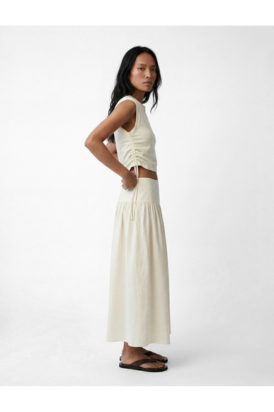 Koton Modal Fabric Midi A-Line Skirt