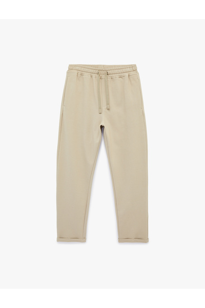 Koton Straight Fit Pocketed Double Leg Trousers with Tie Waist