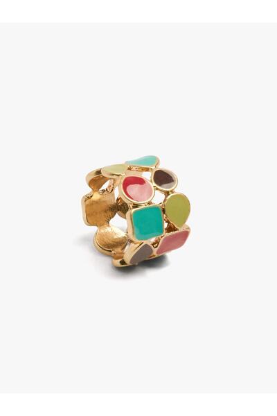 PARFOIS Çok Renkli Mineli Geniş Yüzük