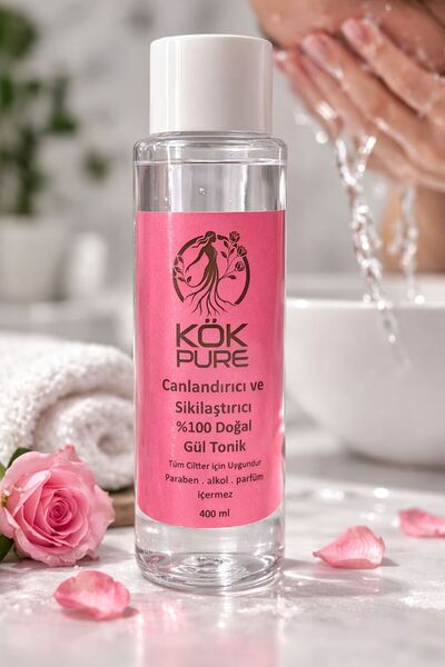 KÖK KOZMETİK 400 Ml Canlandırıcı Sıkılaştırıcı Doğal Gül Tonik %100 Saf Leke ...