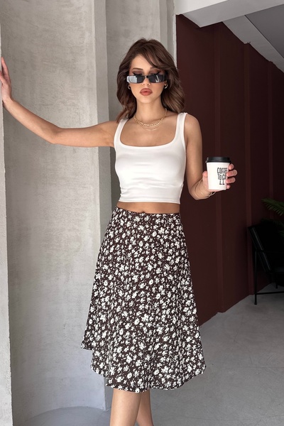 queencity Women's Midi Length Patterned Wrap Skirt