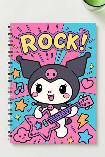 BLACKONECLASS Kuromi̇ Rock Themed A5 Metal Spiral Unlined Cardboard Cover 50Y...