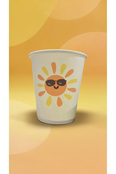 SBStrend Sun Summer Party Birthday Themed Disposable 7 oz 50 Pcs Paper Cups