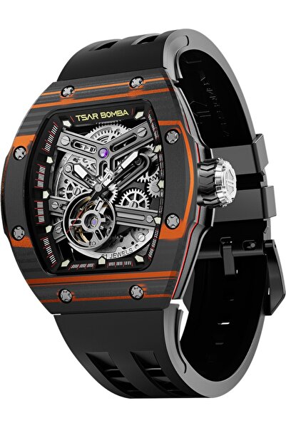 Tsar Bomba Mens Watch TB8218CF-BlackOrange, Automatic, 45mm, 10ATM