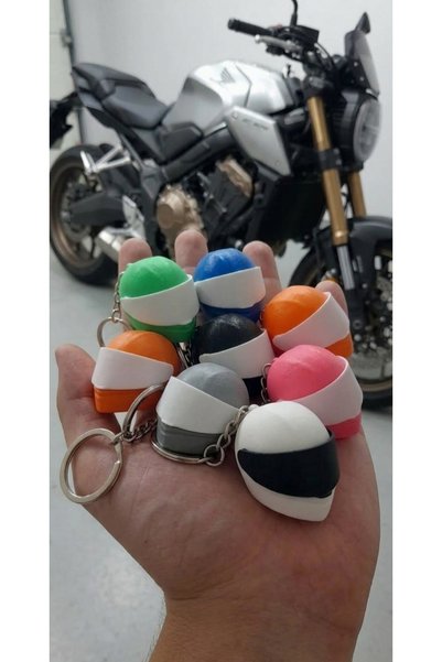 AKT Hediyelik Motosiklet Kask Anahtarlık 1 Adet Renkli Motor Kaskı