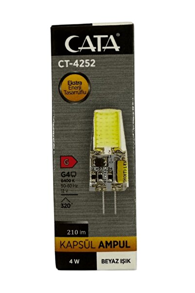 Cata CT-4252 KAPSÜL 12V AMPUL BEYAZ IŞIK 6400K 4W