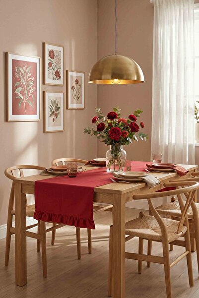 decofav Volane decorative roșii napron – hidrofug P cu amestec de bumbac 140x...