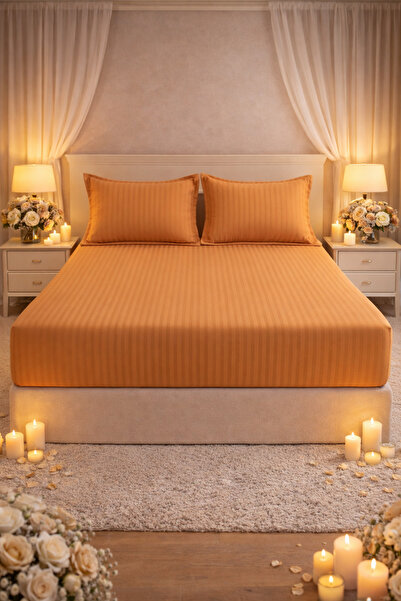 Elastic Fitted Bed Sheet 180x200 +25 cm for High Mattress, Set Includes 2 Pillowcases 55x80 cm miniatura 3
