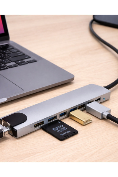 OSENSE محول USB C متعدد المنافذ، HDMI، USB، إيثرنت، منفذ بطاقة SD