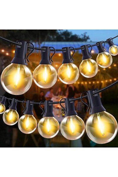 Major Ghirlandă Luminoasă LED Exterior 15 m – 17+2 Becuri, IP44, Rezistentă l...