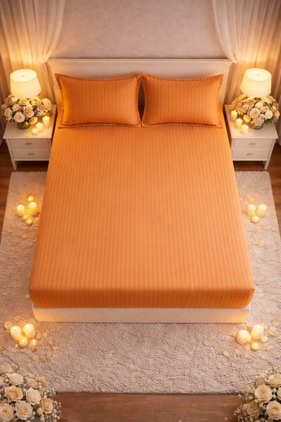 Elastic Fitted Bed Sheet 180x200 +25 cm for High Mattress, Set Includes 2 Pillowcases 55x80 cm miniatura 4