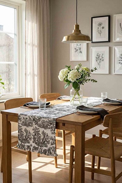 decofav Volane decorative gri Toile napron – hidrofug P cu amestec de bumbac ...