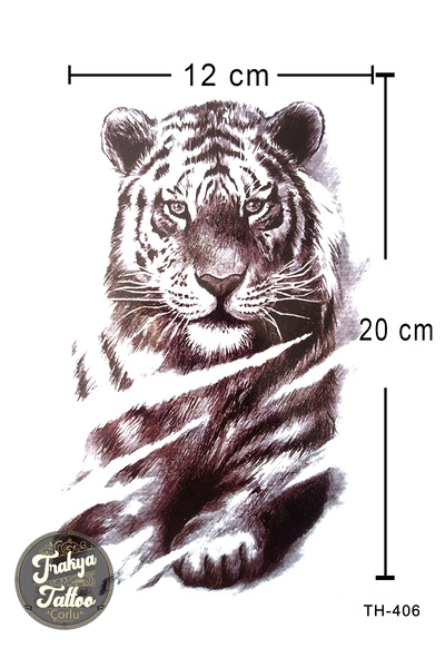 Trakya Tattoo Geçici Dövme 1-2 Hafta Kalıcı Yarım Kol Kaplan