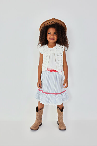 Boboli Floral Embroidered Skirt 2-6 Years Old Multi-Colored