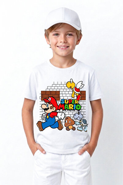 BookOrBook تي شيرت سوبر ماريو بريكس للأطفال مصنوع من القطن بنسبة 100% عالي ال...