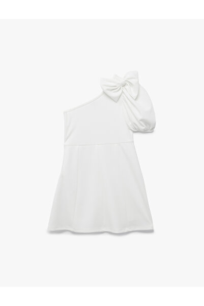 Koton detaliu cu fundă Rochie cu mânecă tip pepene verde și un singur umăr