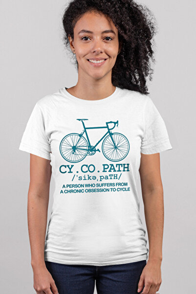 ROCKANDROLL Tricou alb cu mânecă scurtă pentru femei, Bicycle Patient