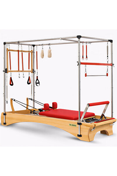 Rn Pilates Combo Cadillac Reformer Elegance Seri Kırmızı Şarjörlü Sistem 8 Ka...