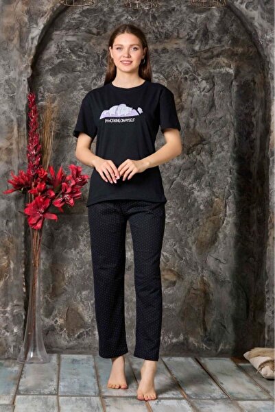 BOYRAZ Women's pajamas, with Short-Sleeved and long Cotton pants, Working On ...