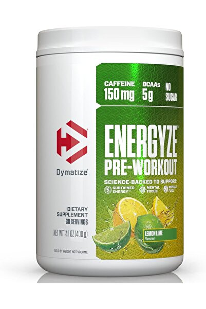 Dymatize Energyze Pre Workout Powder for Men and Women, Lemon Lime Flavor