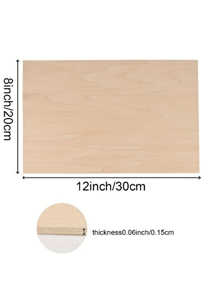 Choice4 5pcs-30x20cm Bulk Pack 5/15/25pcs Natural Birch Basswood Wooden Sheet...