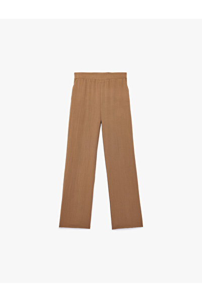 Koton Pocketed Viscose Blend Elastic Waist Long Trousers