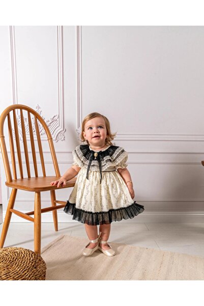 LisaLoom Baby Girl Lace and Tulle Detail Vintage Princess Dress with Headband...