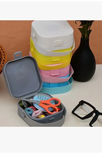 atlas hobi Mini Plastik Çantalı Dikiş Kutusu, Taşınabilir Dikiş Seti, Iğne Se...
