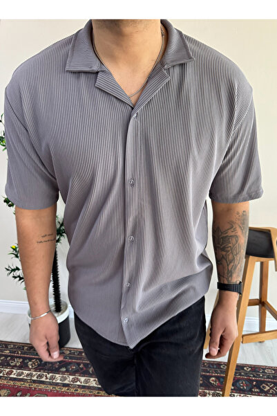 blucombin Ottoman Corded Fabric Short Sleeve Shirt with Buckle Fastening Regular