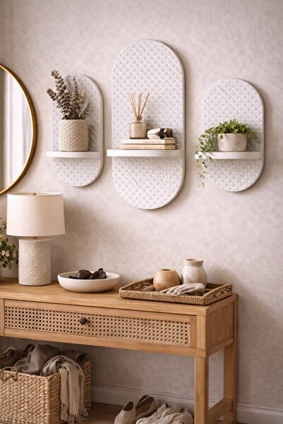 metadesign Dekoratif 3/lü Mebran Duvar Rafı