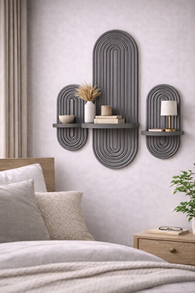 metadesign Dekoratif mebran 3 lü Duvar Rafı