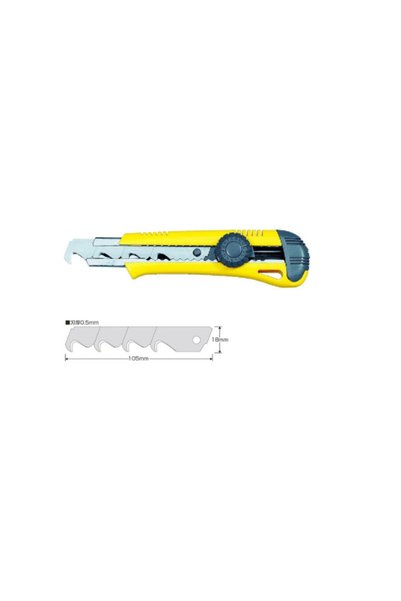 KDS Reiter H-11YE Professional Cutter – 25mm Snap-Off Blade, Rubber Grip, Yellow