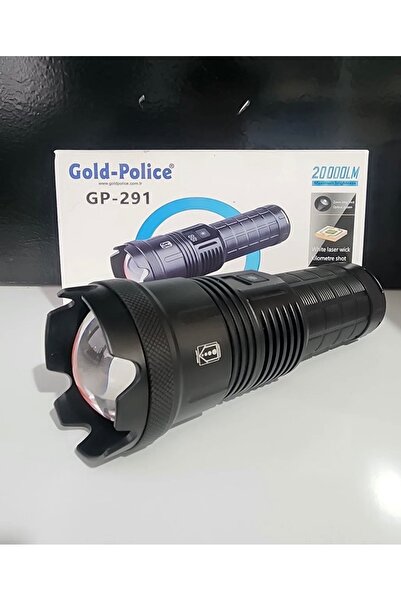 Gold Police Şarjlı El Feneri - 20W Lazer LED - 20000 Lümen - 1000M Menzil - 1...