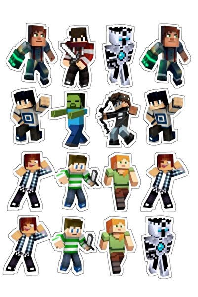 telaşe memuru Minecraft Pasta Süsü - Minecraft Yenilebilir Pasta Resmi ve Yen...