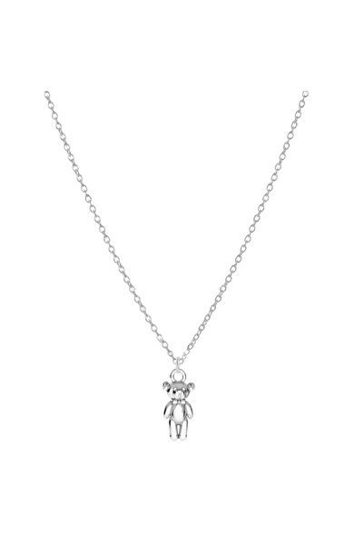 BIJUTERIA NEAGRA 925 Silver Bear Pendant Necklace