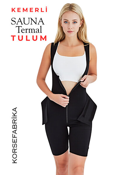 korsefabrika trend mood store Sauna Thermal Belt Piece Zippered Sweat Corset Effective Body Shaper Jumpsuit Reducing Two Sizes