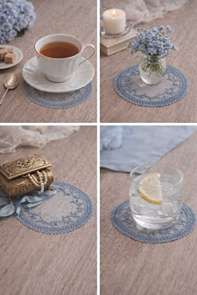 Madame Coco Vintage Fransız Dantel Bardak Altlığı&Dekoratif 10 cm