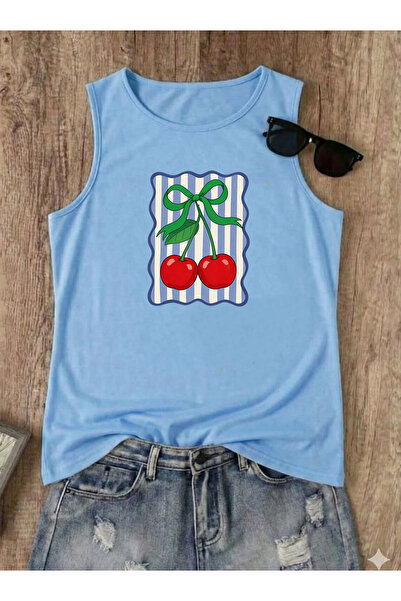 SUNFREE Ribbon Summer Fruits B Printed Women's P Cotton U Sleeveless Summer A...