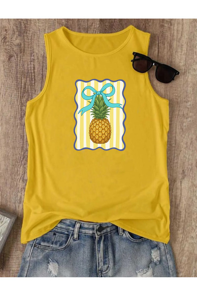 SUNFREE Ribbon Summer Fruits B Printed Women's P Cotton U Sleeveless Summer A...