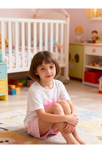 Take Two By Styli طقم بيجاما للبنات مكون من بلوزة وشورت بطبعة فيونكة