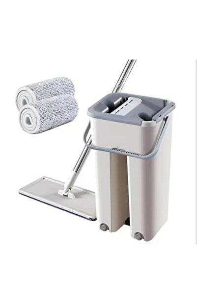 Trendily Set mop, gri / alb, 2 lavete incluse