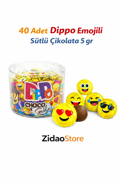 Emrah Gültekin Dippo Emojili Sütlü Çikolata 40 Adet 5 Gr Mini Çikolata Okulda...