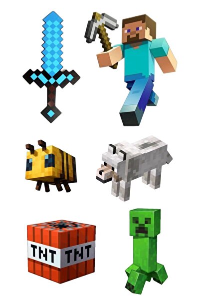 telaşe memuru Minecraft Pasta Süsü - Minecraft Yenilebilir Pasta Resmi ve Yen...