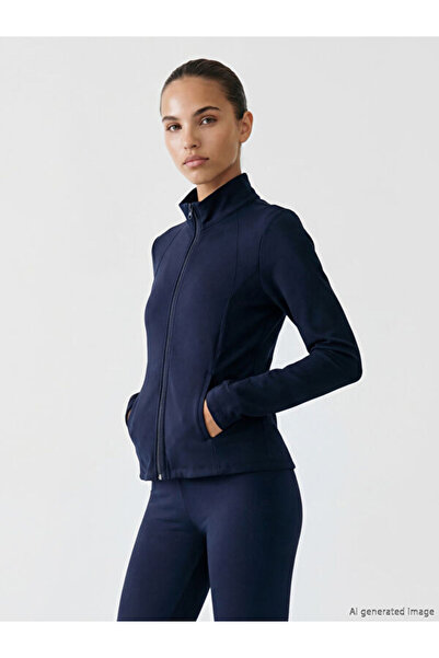 LC Waikiki Rmz Gi̇yi̇m Farkiyla Women's Zippered Sweatshirt with Snap Buttons