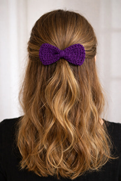 Mavi Masal Χειροποίητη Πλεκτή Κλιπ Μαλλιών με Φιόγκο – Κλιπ Μαλλιών για Γυναί...