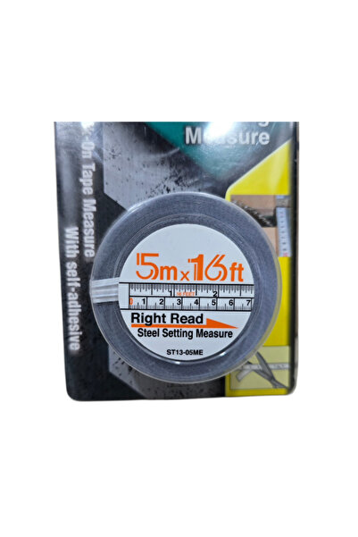 KDS شريط قياس فولاذي لاصق ST13-05ME، طوله 5 أمتار / 16 قدمًا، وسمكه 13 مم، ذا...