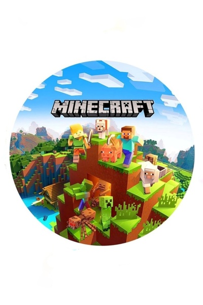 telaşe memuru Minecraft Pasta Süsü - Minecraft Yenilebilir Pasta Resmi ve Yen...