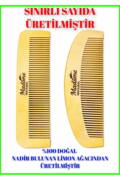 MADAMENATUREL %100 DOĞAL 2`Lİ ŞİMŞİR TARAK SETİ ( LİMON AĞACINDAN İMAL EDİLMİ...